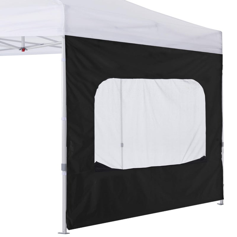 COOSHADE SunShade SideWall with Mesh Window for 10x10 Pop up Canopy Tent, 1 Pack Sunwall Only (Black) - Image 1